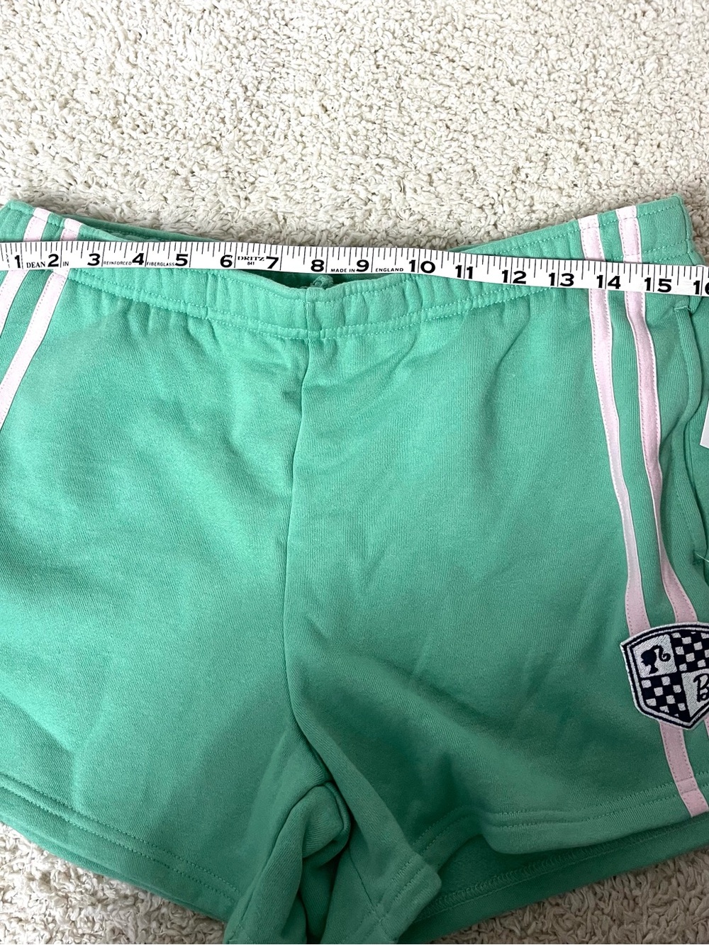 PacSun Barbie Mint Green Lounge Shorts with Light Pink Stripes - Picture 7 of 9